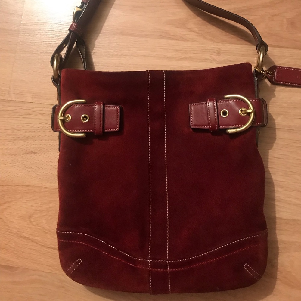 Vintage Style Coach Suede Bag